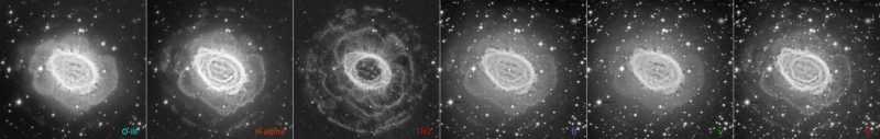 Monochromatic images of the Ring Nebula in several selected bands
