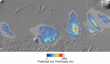 posibles capas de hielo en Marte