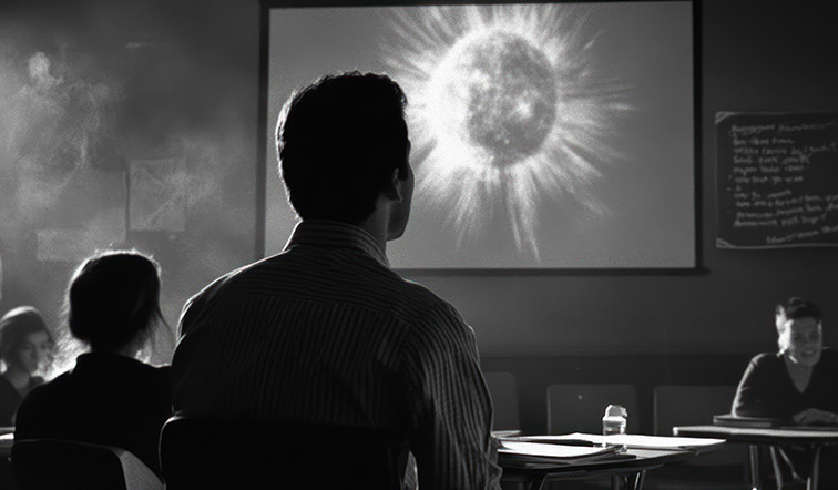 Classroom Viewing Celestial Event.