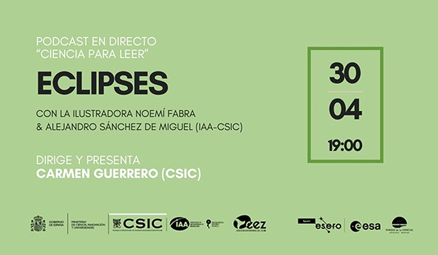 Imagen destacada para Podcast en directo Ciencia para leer Eclipses.