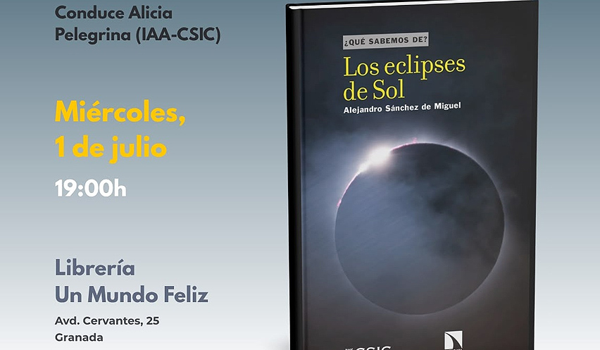 Evento de presentación del libro «Los eclipses de Sol», de Alejandro Sánchez de Miguel.
