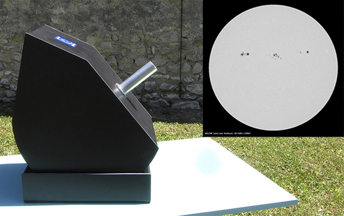 Aparato de tipo SolarScope para la proyección del disco solar.